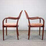 Set of six Thonet armchairs in bent wood, Vienna, Austria, 1991