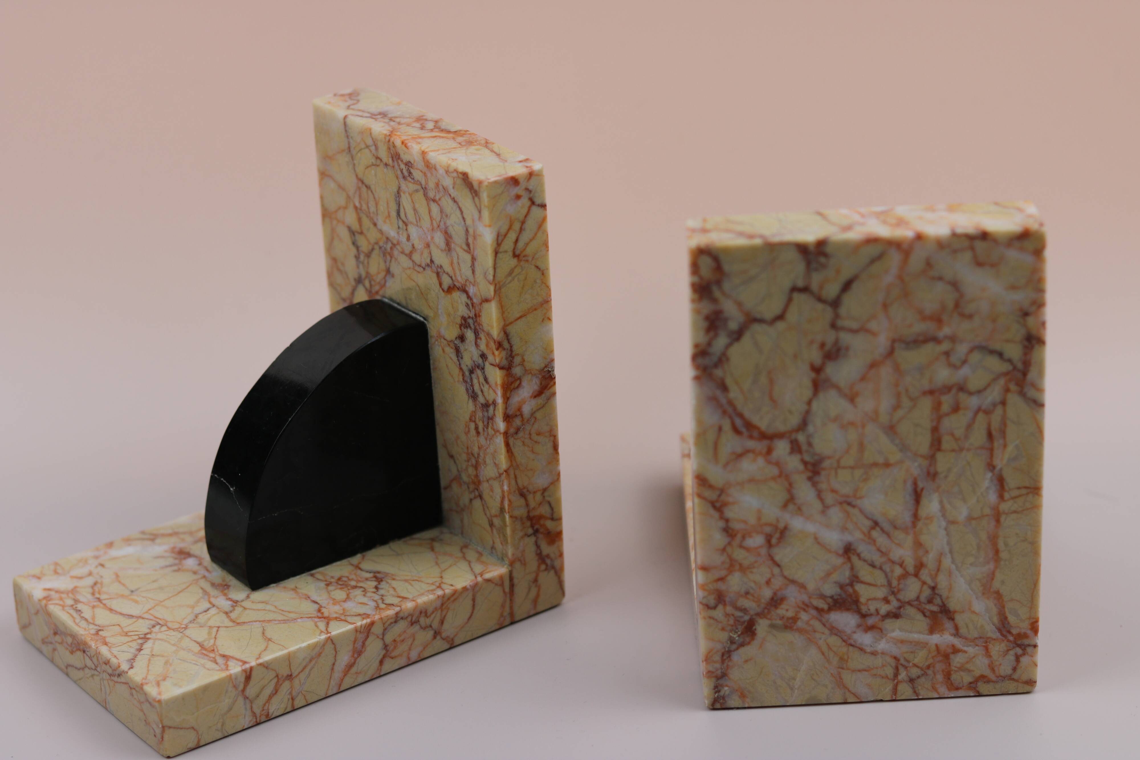Art Deco Marble Bookends