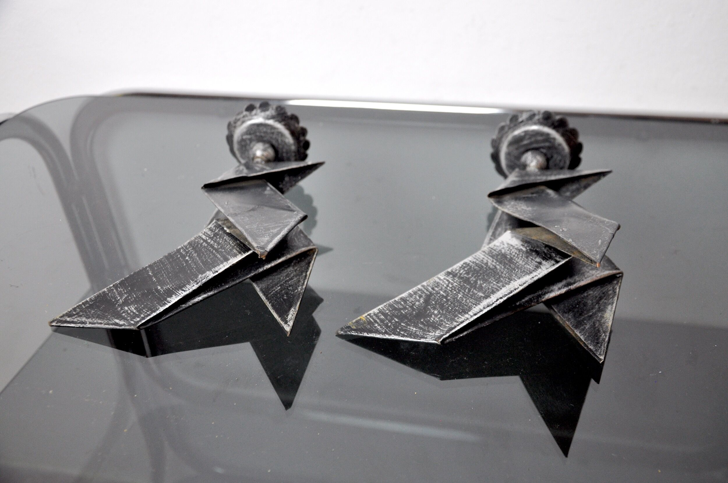 Pair of candlesticks "birds", folk art, Denmark, 1970