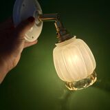 Vintage tulip wall light in frosted and amber glass