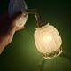 Vintage tulip wall light in frosted and amber glass