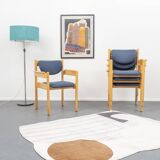 A Wilde & Spieth chair with armrests, solid wood from the 80s, 4 chairs available