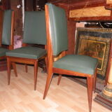 Set of 12 high quality mahogany and skai chairs 1940-1950