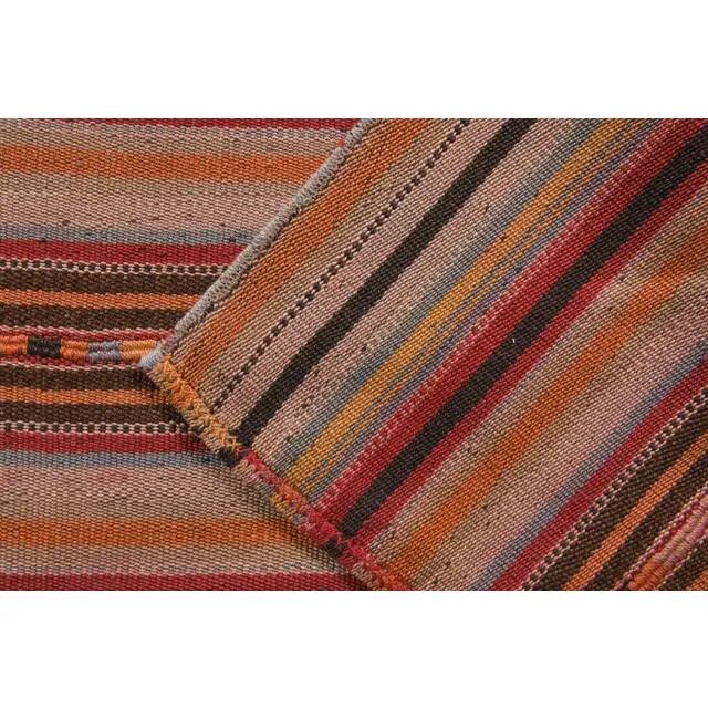Vintage Turkish Hand-Knotted Wool Cotton Red Kilim Runner Rug 53x220