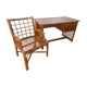 Bureau et fauteuil rotin et bambou vintage