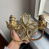 Brass wall lamp and mirror