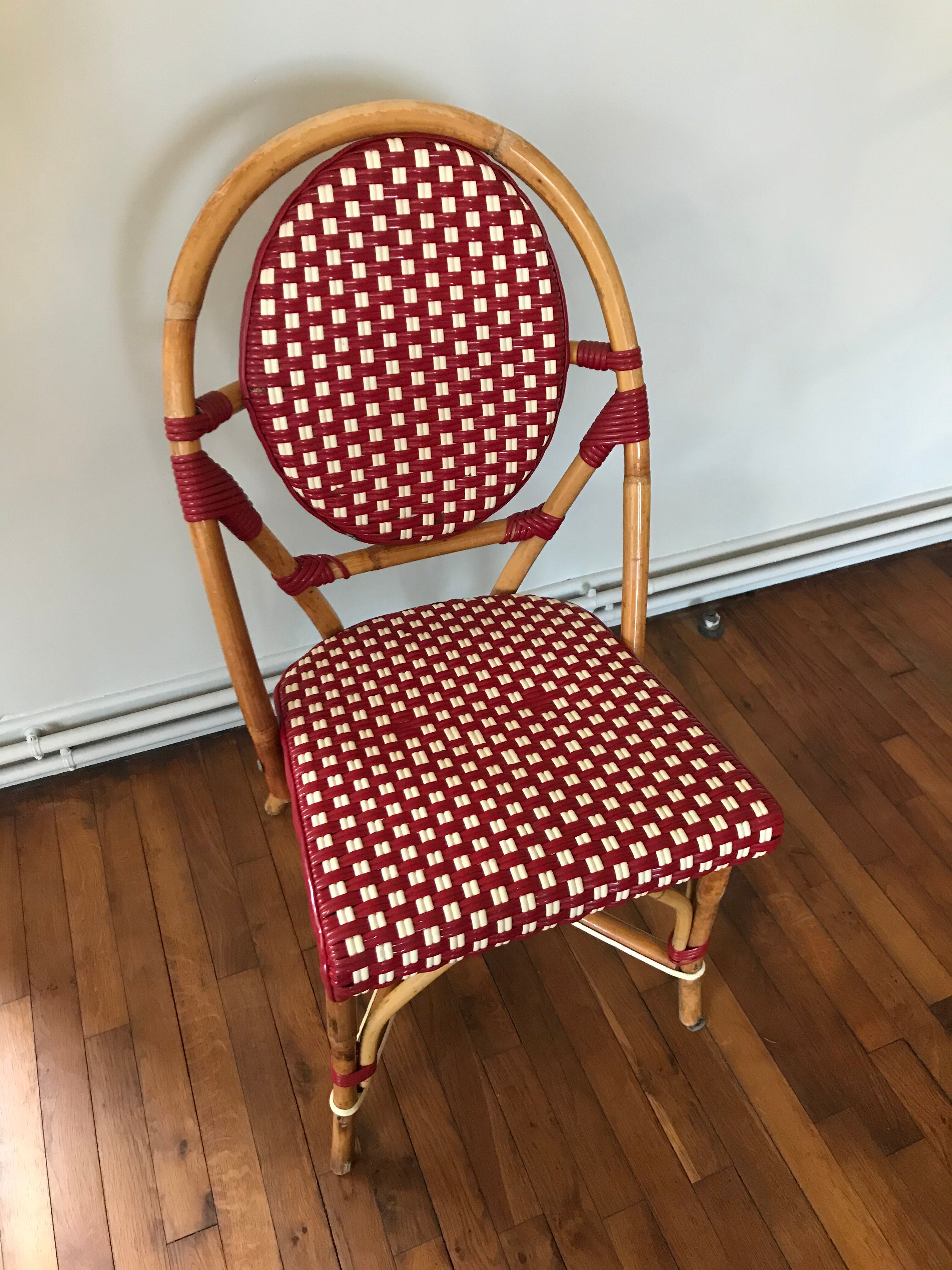 Rattan bistro chair and braiding