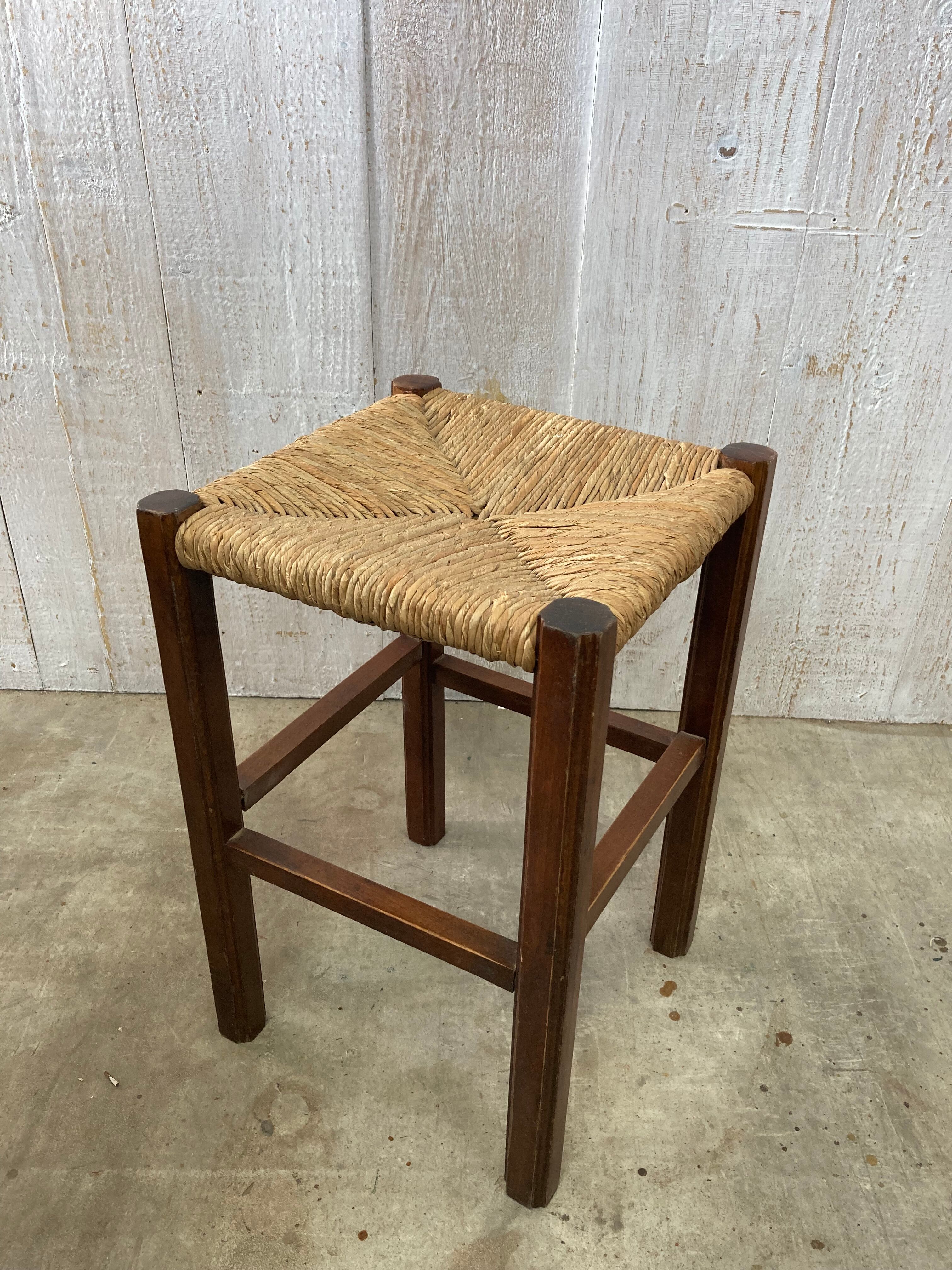 Tabouret paillé vintage