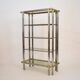 Étagère en chrome et laiton de style Hollywood Regency, années 1970