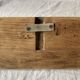 Vintage wooden wall coat rack - 3 chrome metal hooks