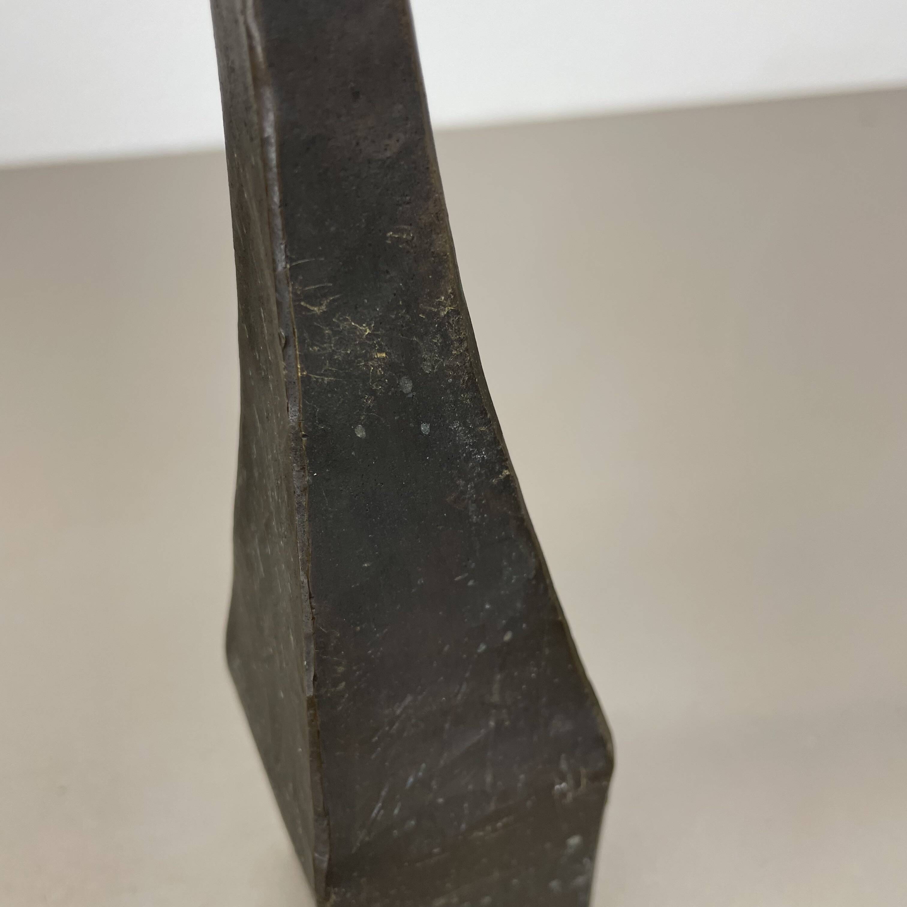 Large 47cm Brutalist Cast Iron Candle Holder by Manfred Bergmeister, Germany 1970
