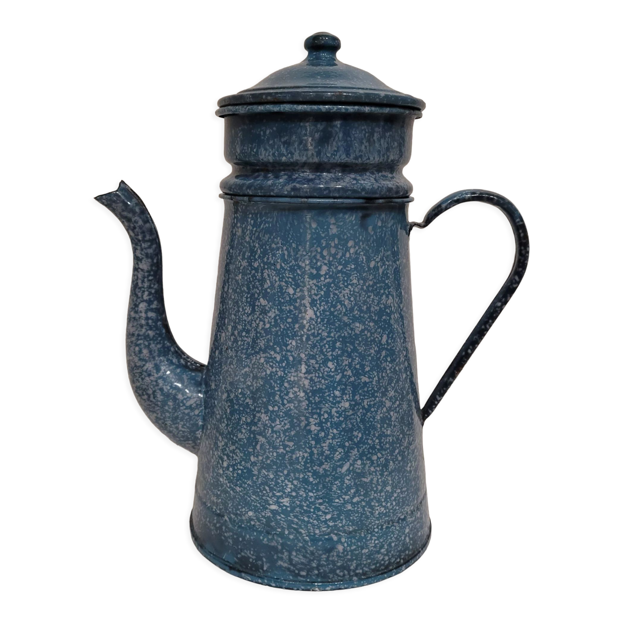 Enamelled marble blue coffee maker