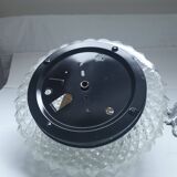 Vintage Ghidini brass and glass ceiling light | Italy, 1960s