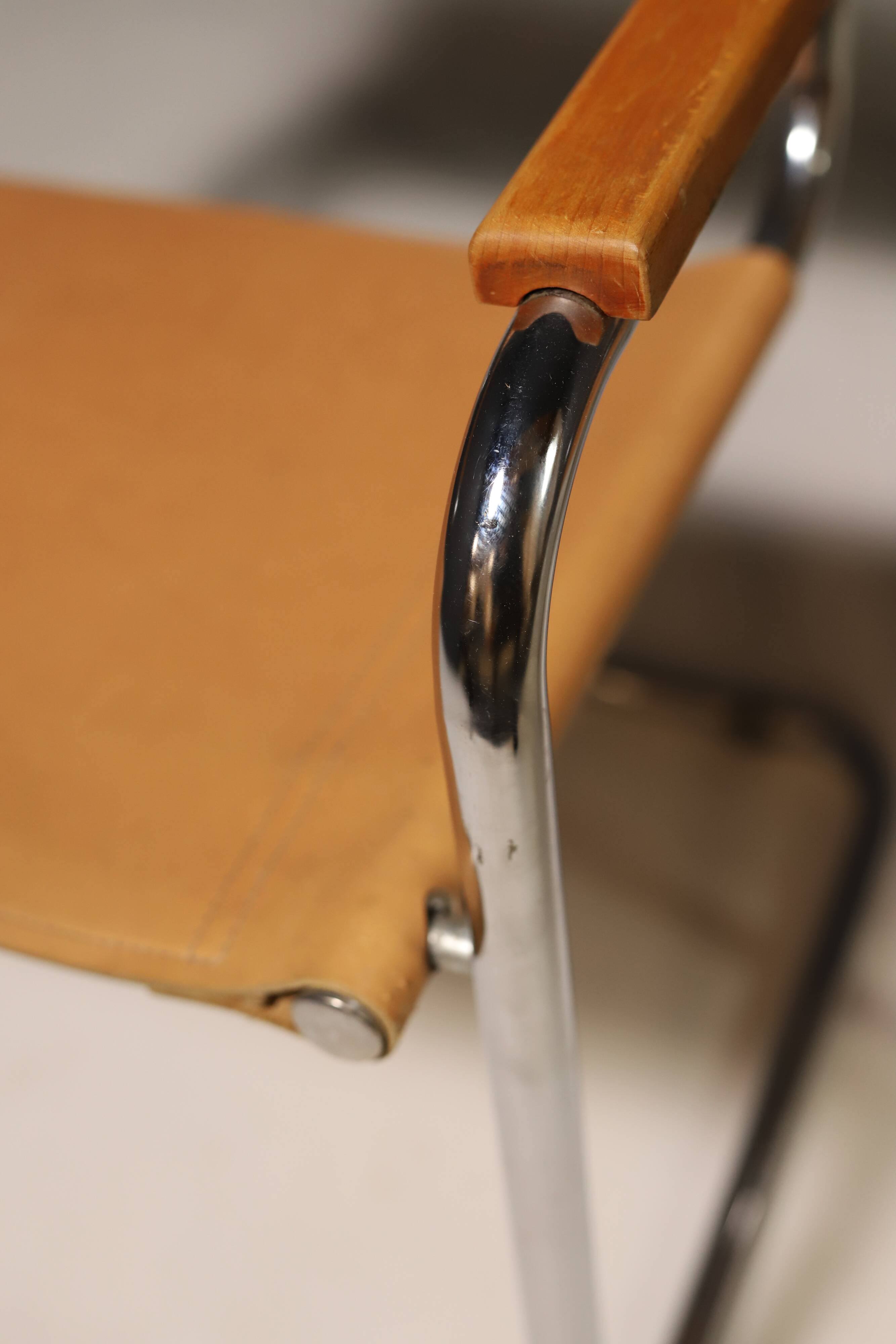 Pair of Cantilever Tubular Steel Armchairs MG5 Grassi style 1970´s