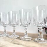 6 Cristal D'Arques Louvre model red wine glasses