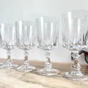 6 Cristal D'Arques Louvre model red wine glasses