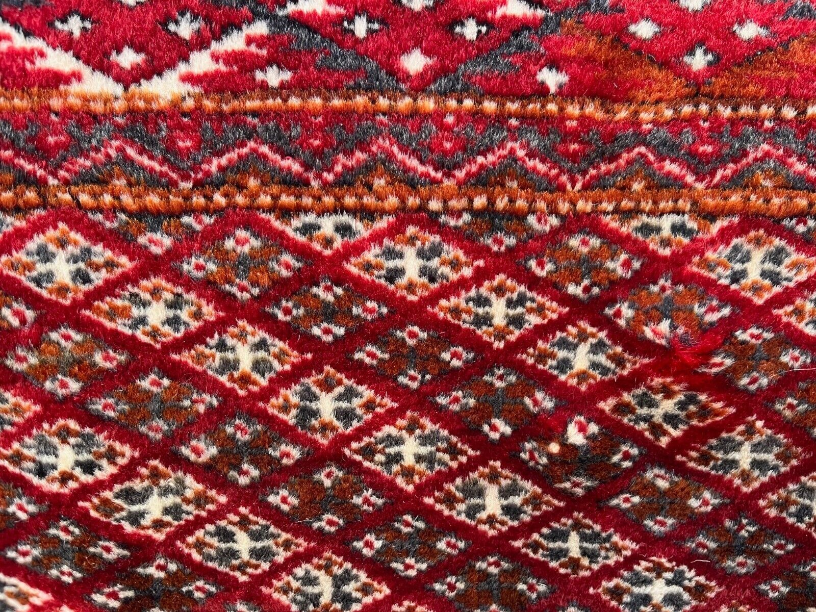 Tapis principal antique turkmène Tekke, 302x245 cm, Bokhara turkmène rouge noir 2504