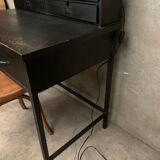 Matte black industrial secretary desk