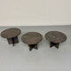 Vintage 1970s design round granite nesting coffee table with 3 elements.
