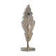 Vintage Murano Glass Table Lamp – White Opal Leaf-Shaped Glass with Blue Accent, Gold Metal Fittings, Italy 1980s