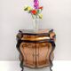 Ebonized Beech and Walnut-Root Cabinet with a Glass Top, Brianza, Italy