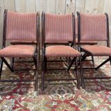 Set of 6 folding chairs in mahogany