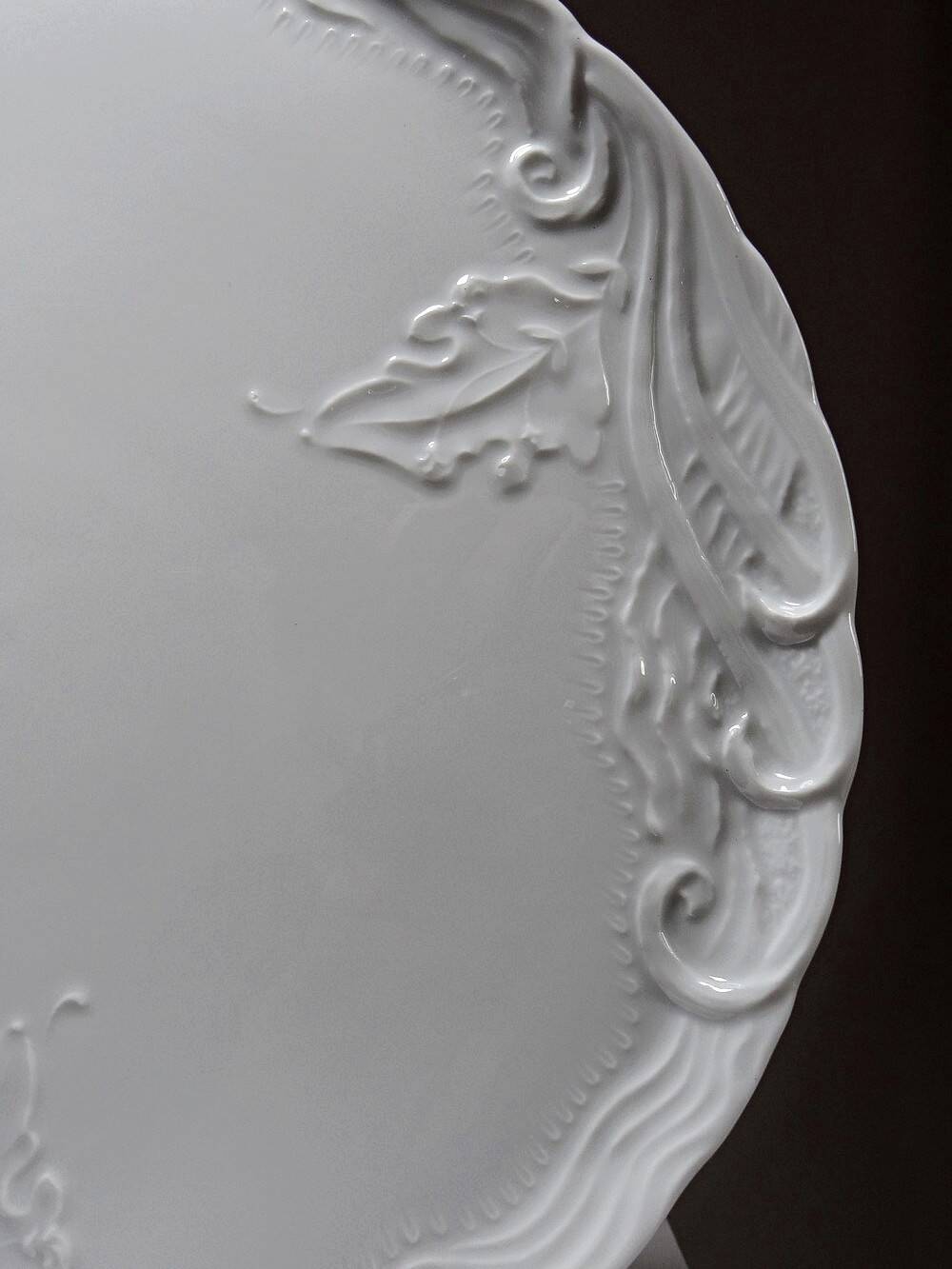 Large vintage/antique white Limoges fine porcelain pie dish