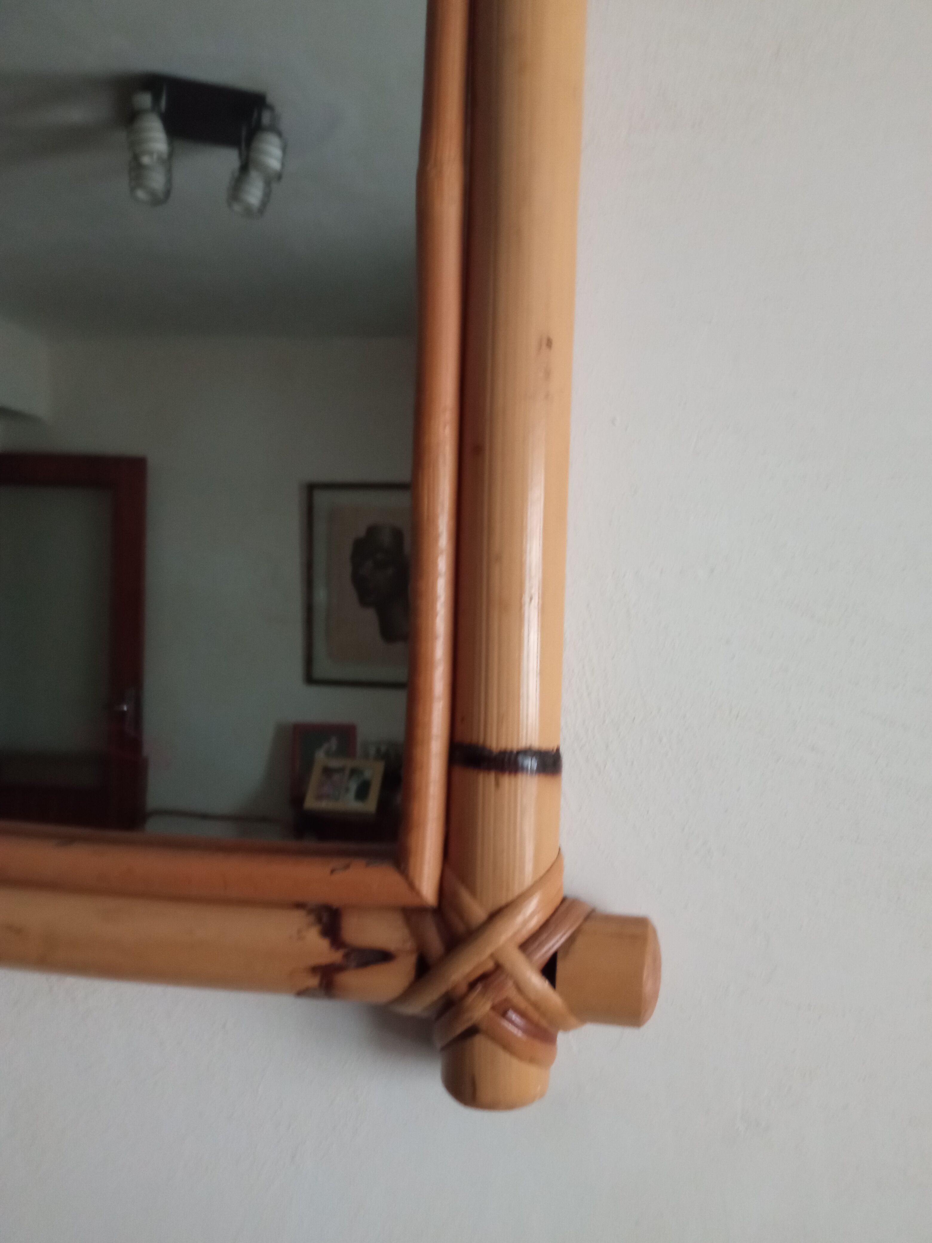 Vintage bamboo mirror