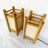 Pair of bamboo lamps