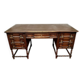 Mazarin desk in Louis XIII style made of solid oak.