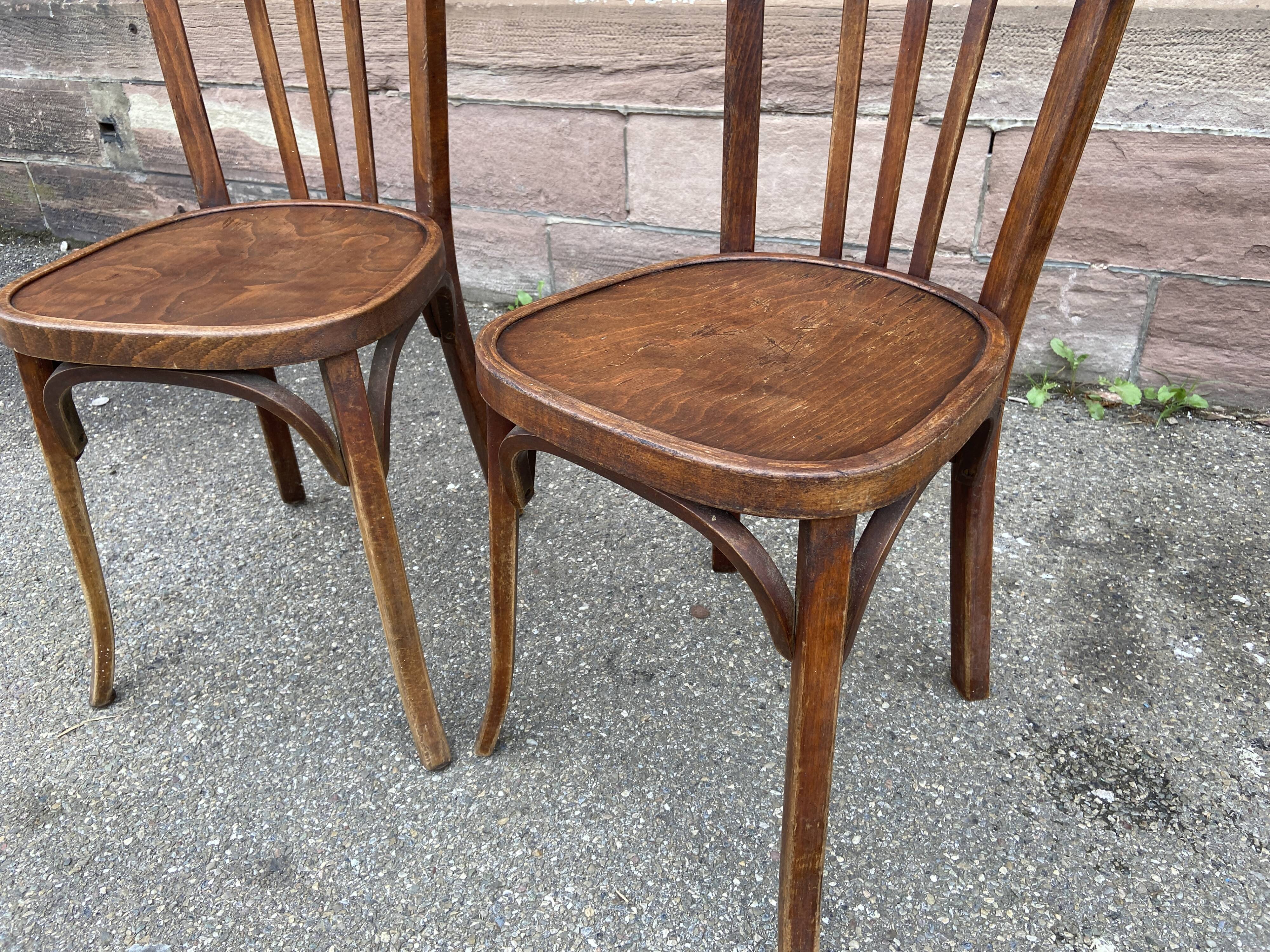 Pair of Baumann bistro chairs
