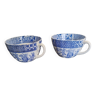 Lot de 2 tasses à thé ou café anglaises bleues et or , Blairs , England