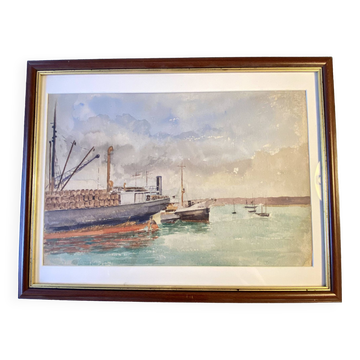 Old painting, Navy around 1950/1960