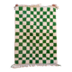 Fir green checkered Berber rug