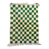 Fir green checkered Berber rug