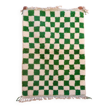 Fir green checkered Berber rug