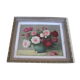 Old painting, bouquet of roses of love in a vase, signed bessonnat