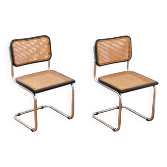 2 Chaises Cesca B32 Breuer Made in Italy - Cannage assises refait