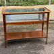 Vintage Scandinavian console in solid wood with glass, 103cm.