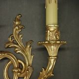 Large pair of Rocaille / Rococo / Baroque style wall lights - gilded bronze