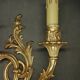 Large pair of Rocaille / Rococo / Baroque style wall lights - gilded bronze