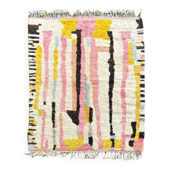 Grand tapis berbere beni ouarain neuf en laine 215x280 cm