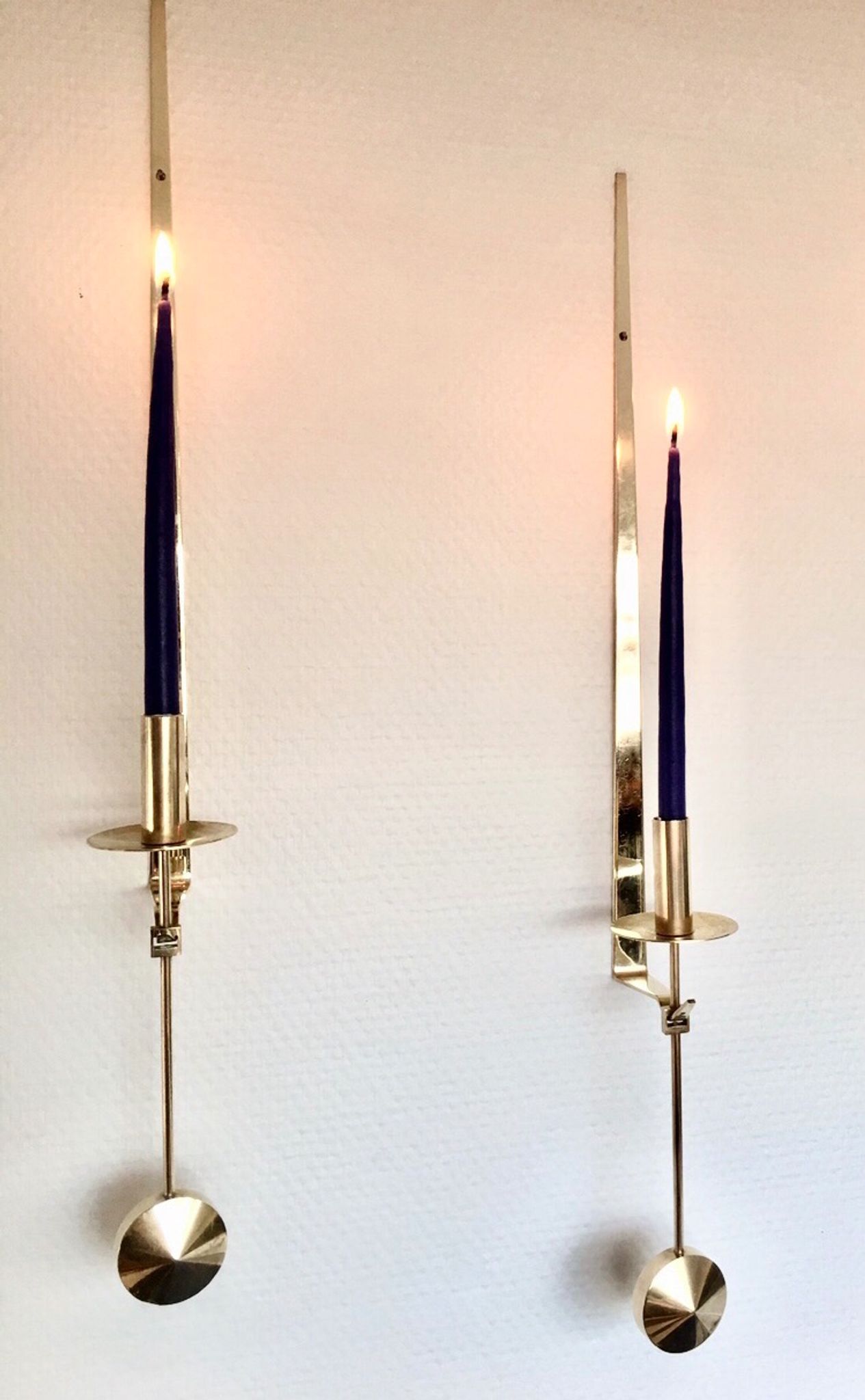 A pair of Pierre Forsell candle holders for Skultuna Sweden