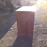 Commode 3 tiroirs noyer et laiton