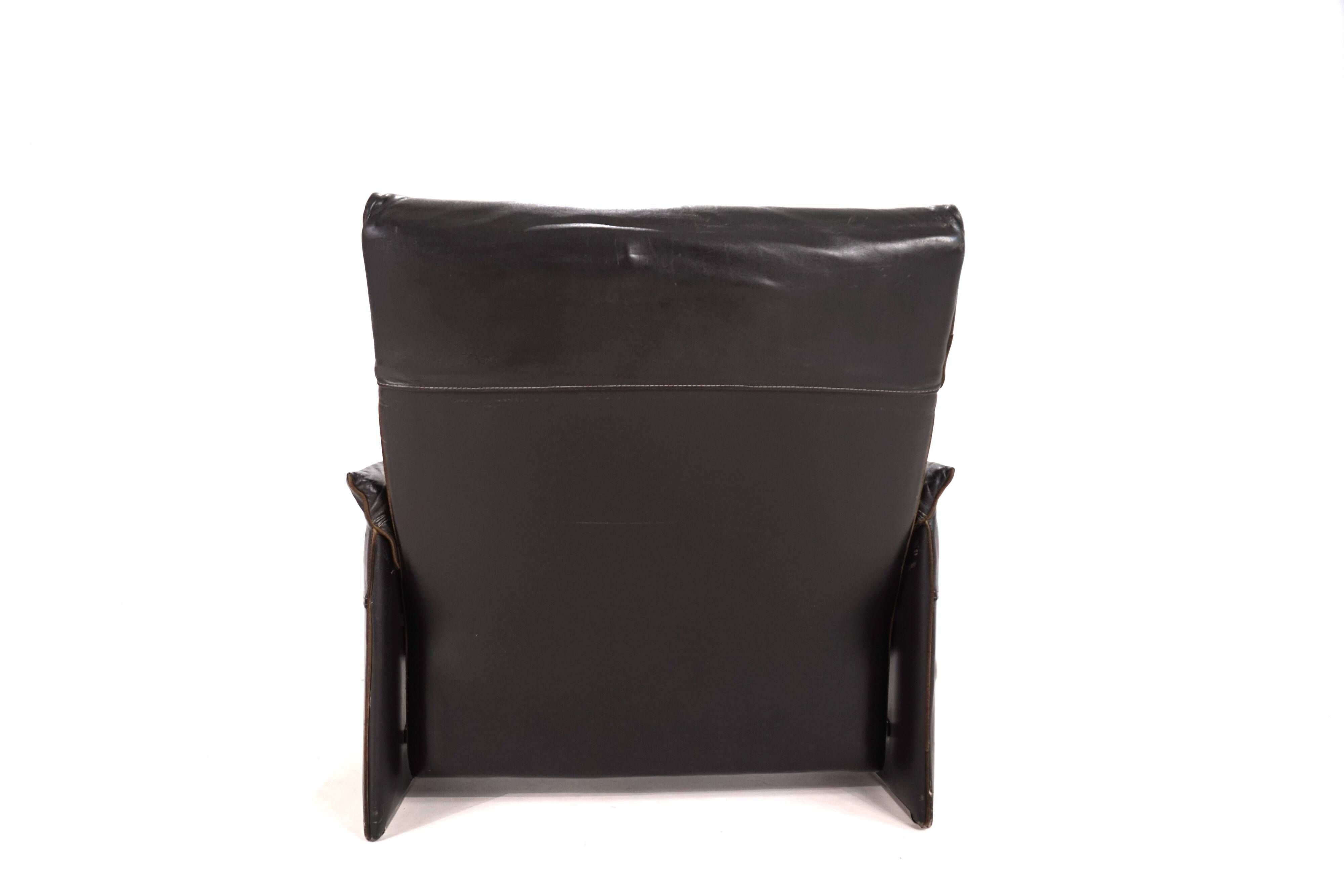 Saporiti Italia leather armchair by Giovanni Offredi, 1970