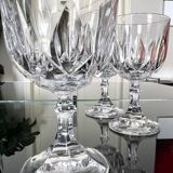 Verres vintage en cristal taillé - verres à eau ou vin - service - verres à pied