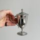 Small sugar bowl, metal stainless steel jam pot.