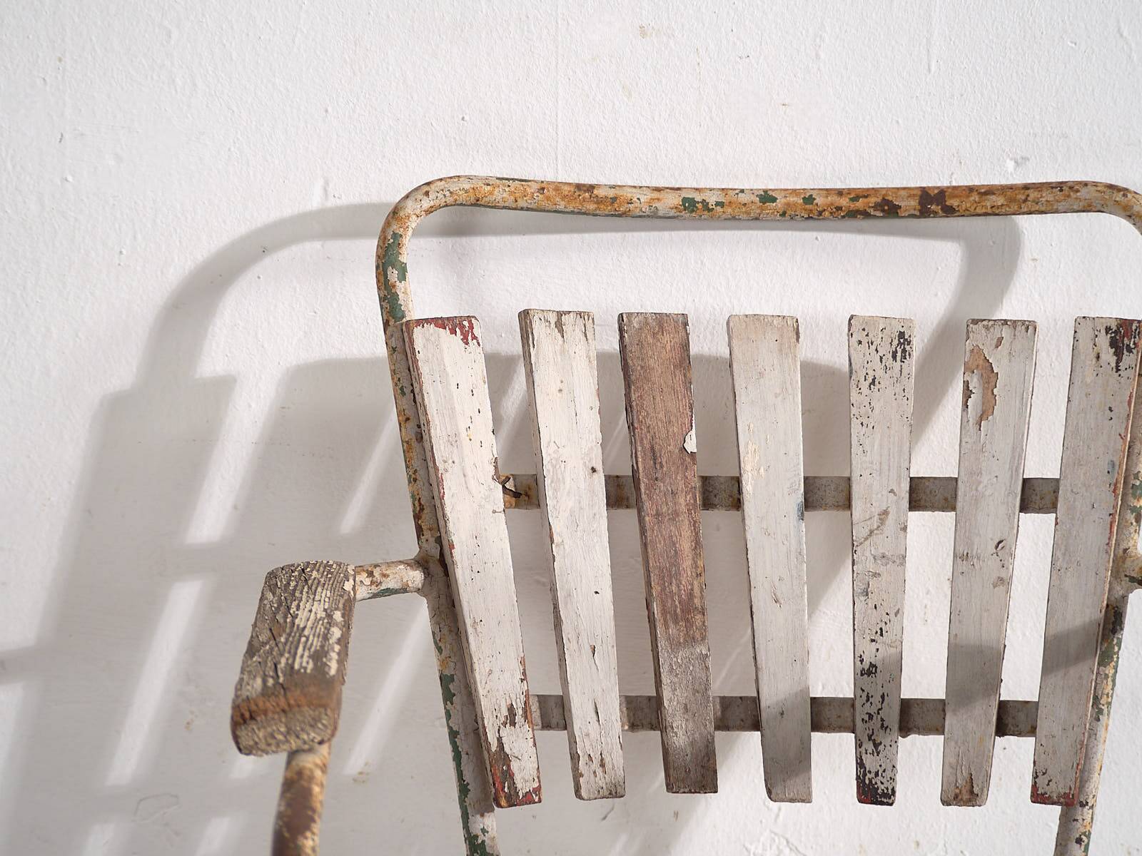 Antique garden chairs with armrests (c.1920). Set of 2 pieces #23