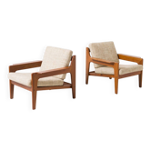 Ensemble de 2 chaises faciles en teck par Arne Wahl Iversen pour Komfort, Danemark, années 1960.