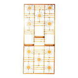 Rattan and Bamboo Room Divider with Sunbrust Accents, Czechoslovakia, 1960´s